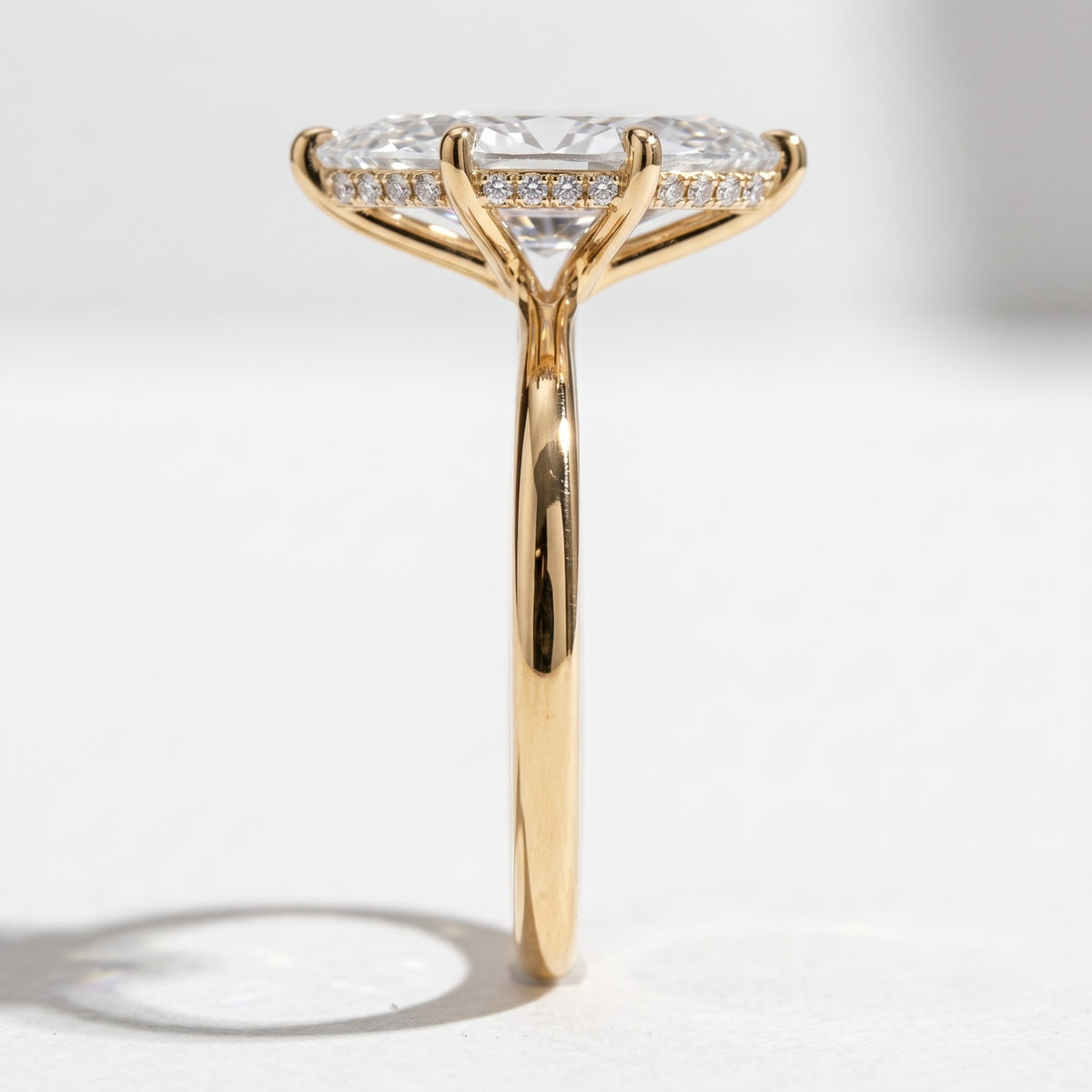 2 Ct - 3 Ct Marquise Ring with Hidden Halo | 14 KT Gold Solitaire Engagement Ring