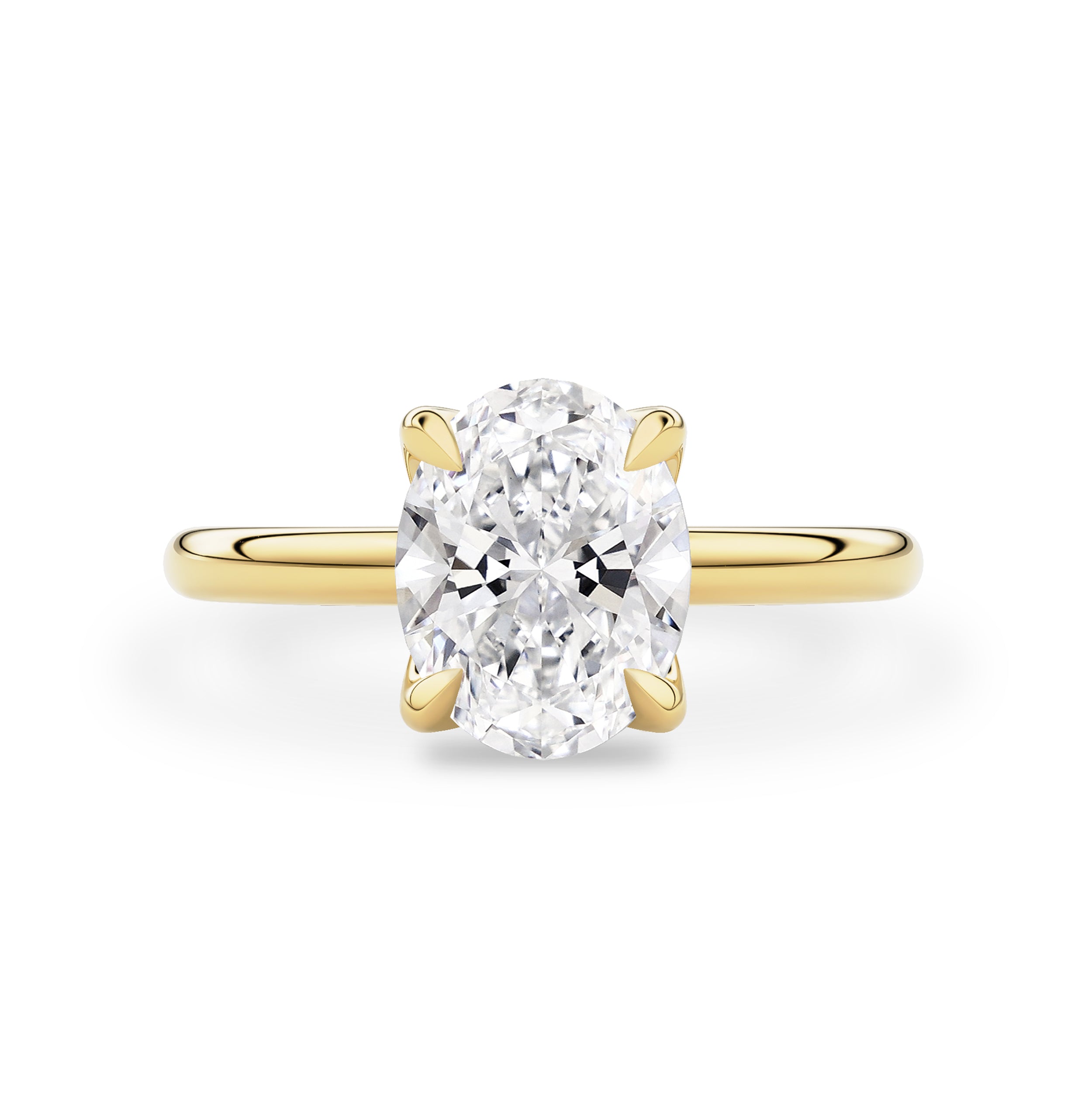 Oval Purity Petal Solitaire Engagement Ring, Lab Grown Diamond