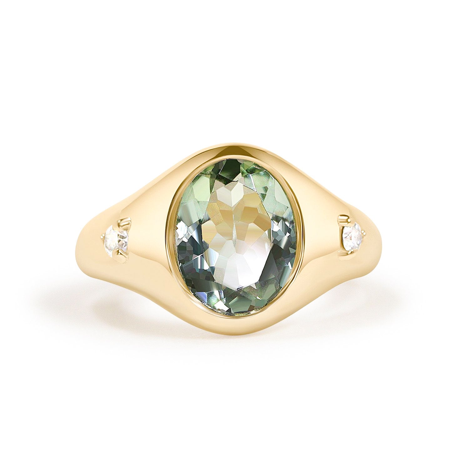 Mint Green Tourmaline Signet Ring