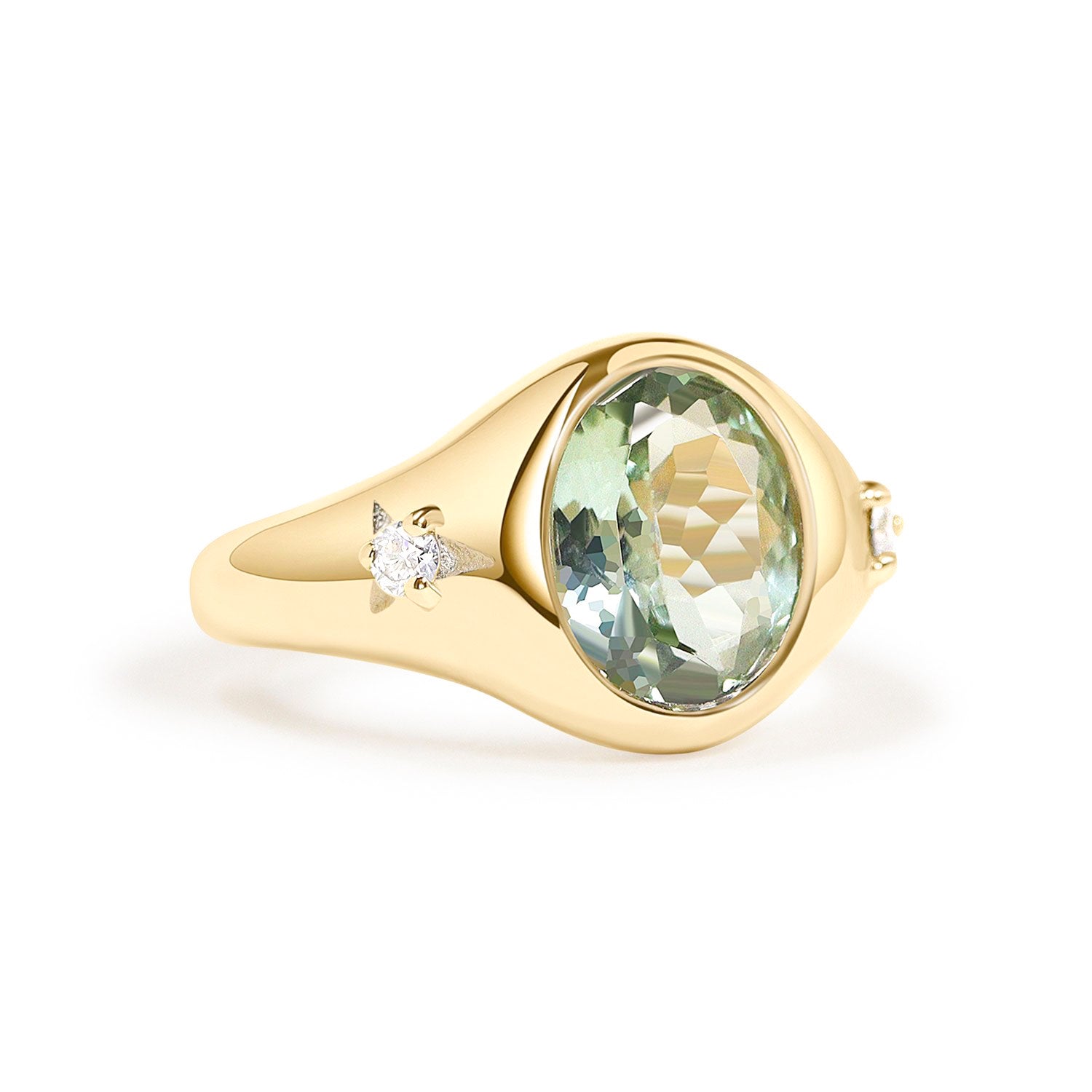 Mint Green Tourmaline Signet Ring