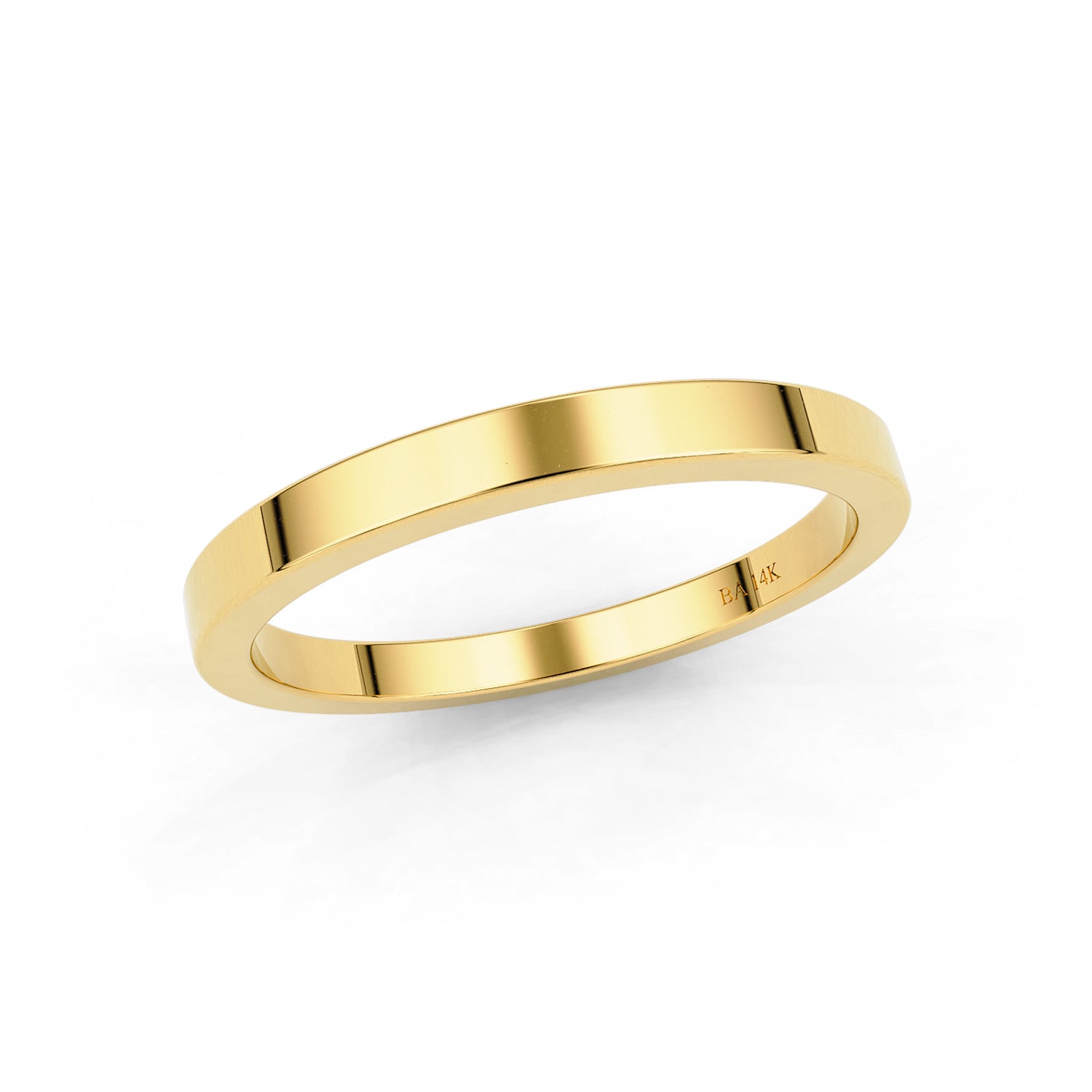 2mm Flat Forever Wedding Band, 14k Gold