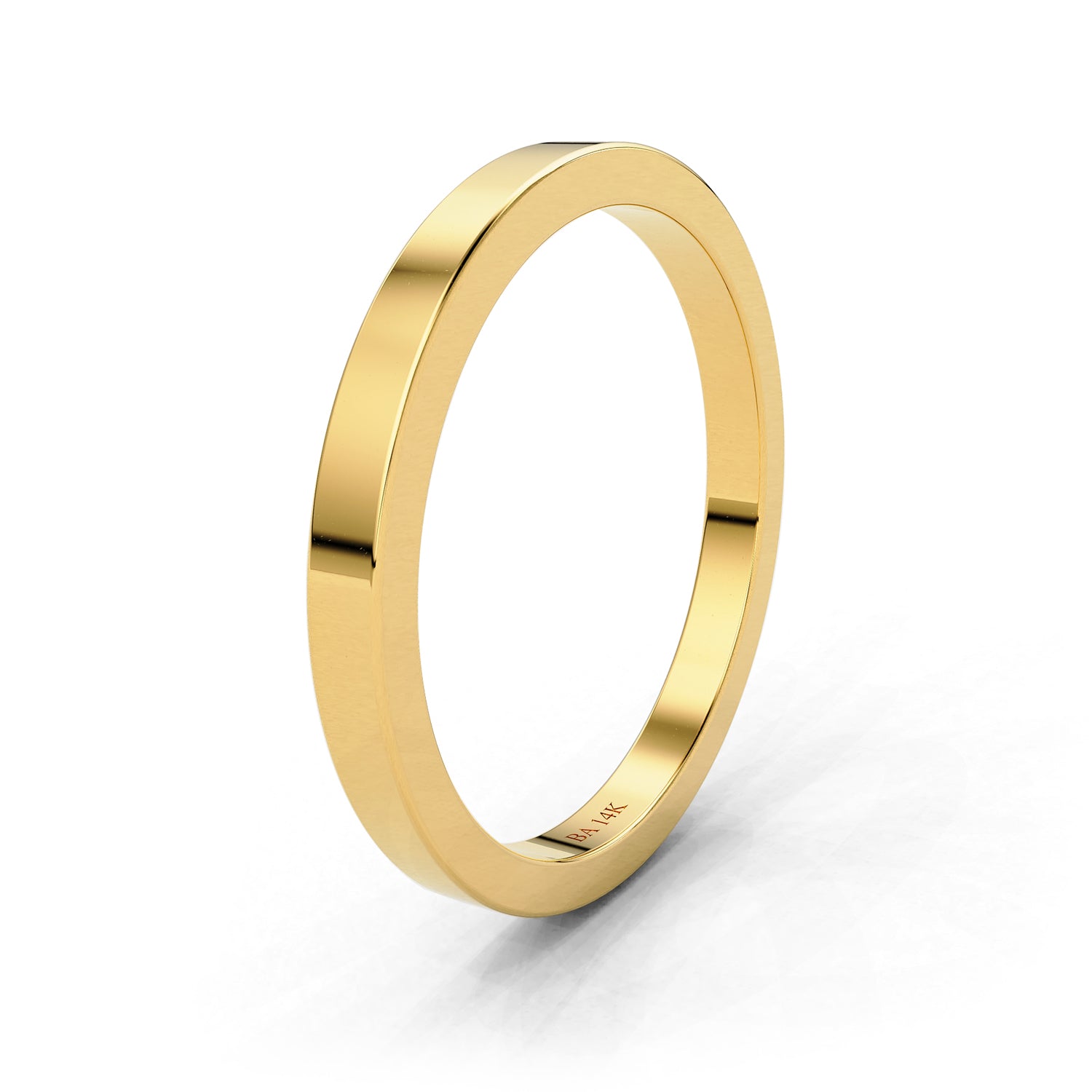 2mm Flat Forever Wedding Band, 14k Gold