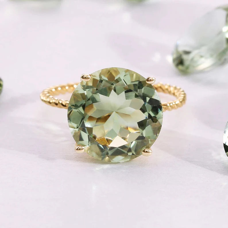 Local taxes included (where applicable) BEAUTIFUL 4.5ct Oval Cut Green Quartz Ring White Topaz Sterling Silver Green Amethyst Prasiolite Ring Size 6 7 8 9 10 Jewelry Gift Mom Wife