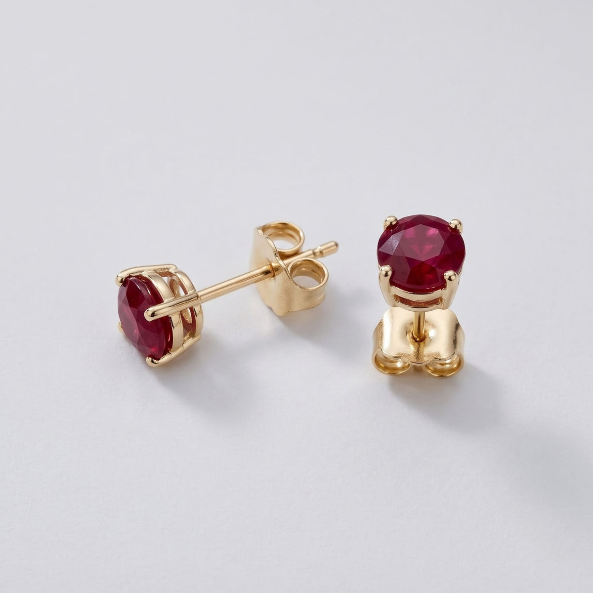 Ruby Royale Lab-Grown Ruby & Diamond Stud Earrings, 1.14 CTW