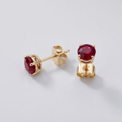 Ruby Royale Lab-Grown Ruby & Diamond Stud Earrings, 1.14 CTW