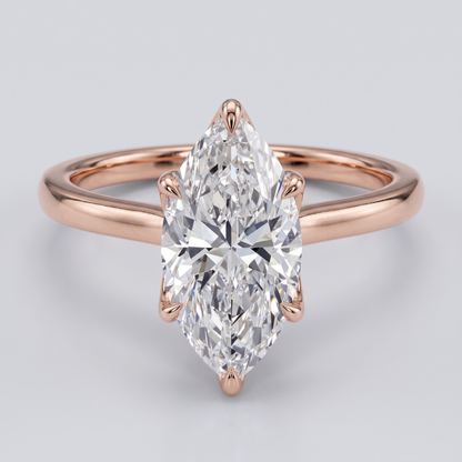 Marquise Cut Moissanite Engagement Ring in 14K Gold with 1–3 CT Diamond