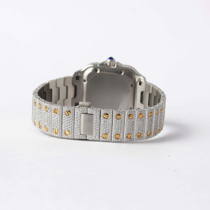 A Luxury Two-Tone Moissanite Diamond Watch – VVS1 Clarity, Iced Out 41MM Stainless Steel Automatic