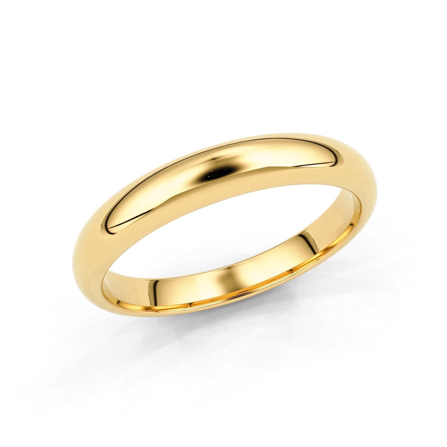 3mm Half Round Forever Wedding Band, 14k Gold