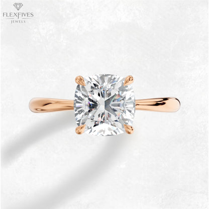 Cushion Cut 1.50 ct Moissanite diamond Engagement Ring, Cushion Cut Ring,Gold Bridal Ring, Diamond Promise Ring,Anniversary Ring (GOLD RING)