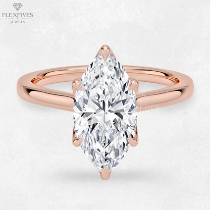 Marquise Cut Moissanite Diamond Engagement Ring 1.0 TO 3.0 CT Marquise Cut Moissanite Diamond Ring Diamond Promise Ring