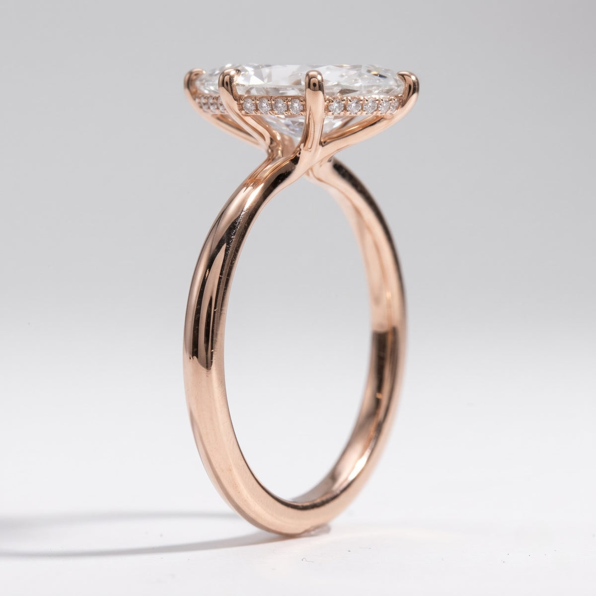 2 Ct - 3 Ct Marquise Ring with Hidden Halo | 14 KT Gold Solitaire Engagement Ring