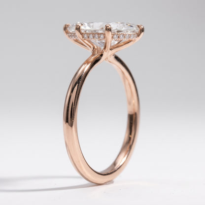 2 Ct - 3 Ct Marquise Ring with Hidden Halo | 14 KT Gold Solitaire Engagement Ring