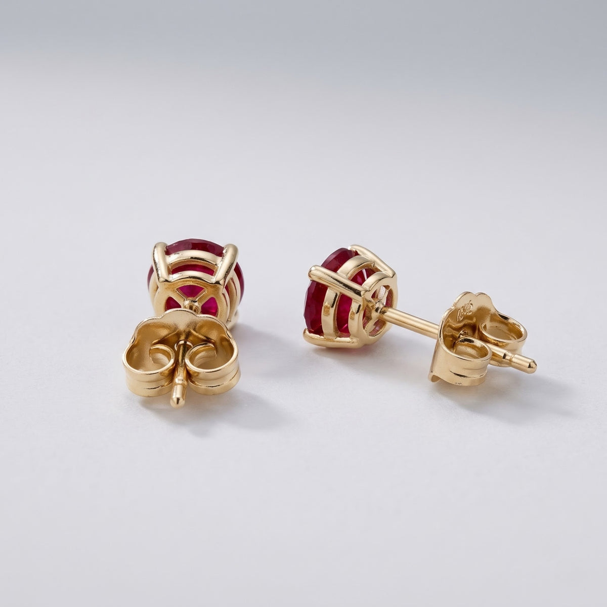 Ruby Royale Lab-Grown Ruby & Diamond Stud Earrings, 1.14 CTW