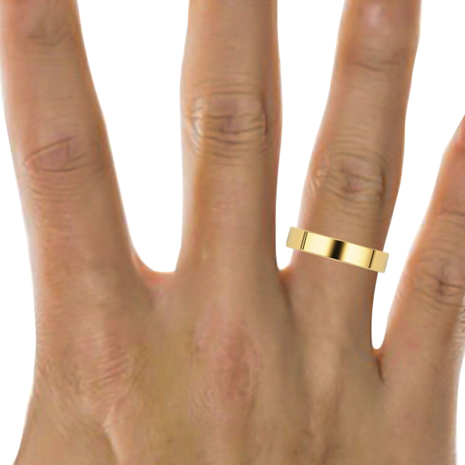 4mm Flat Forever Wedding Band, 14k Gold