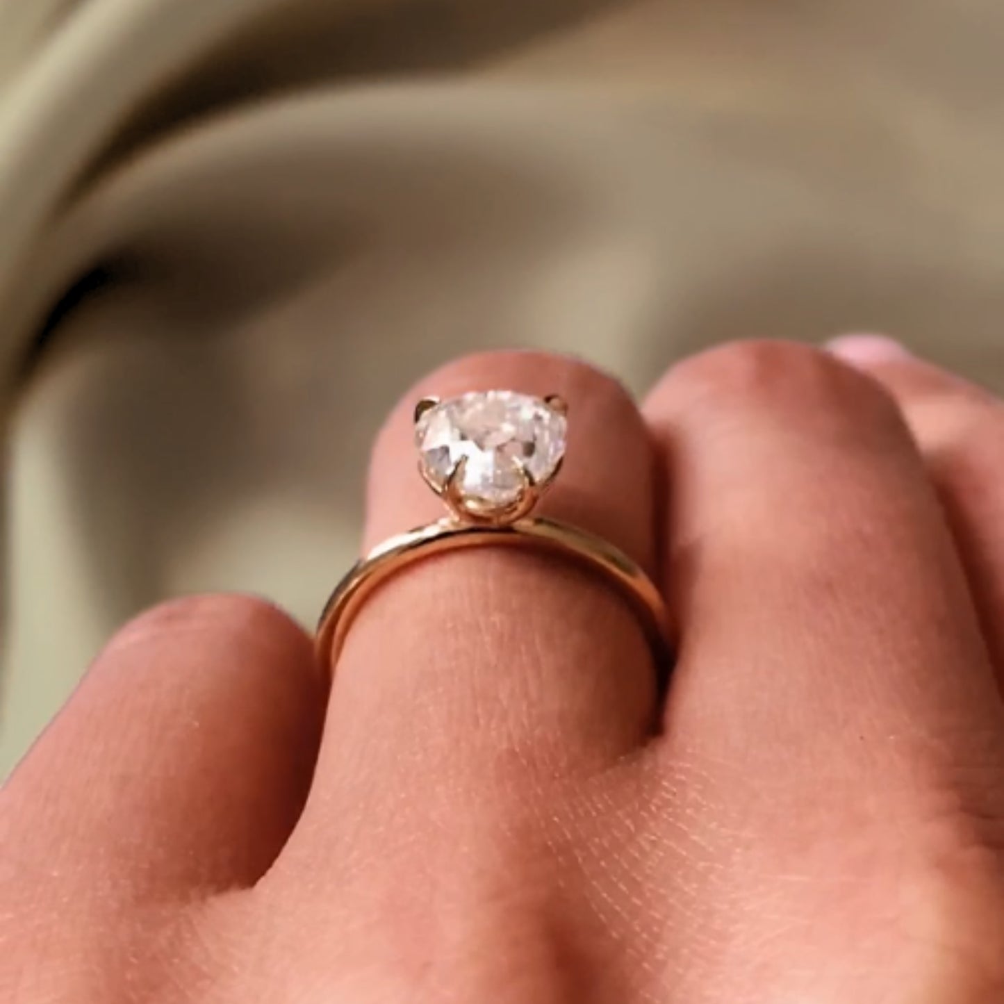 Solid 14K Gold Ring, 1.50 CT Heart Cut Colorless Moissanite Engagement Ring, Prong Accents Solitaire Ring, Proposal Ring, Gift For Women