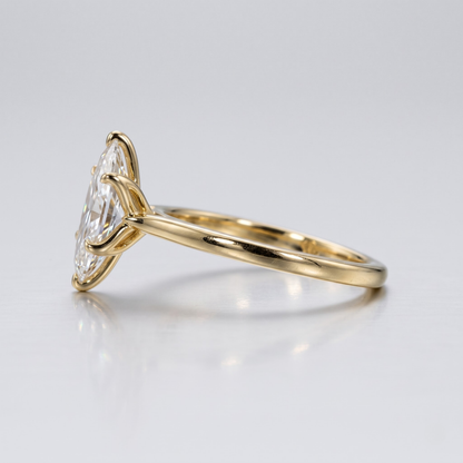 Marquise Cut Moissanite Engagement Ring in 14K Gold with 1–3 CT Diamond