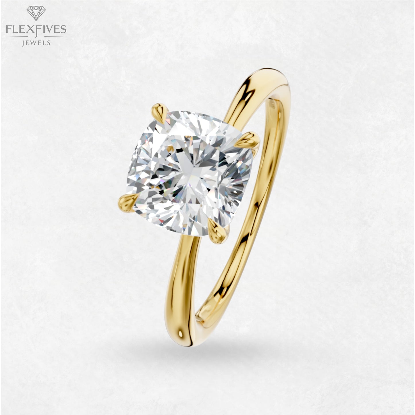 Cushion Cut 1.50 ct Moissanite diamond Engagement Ring, Cushion Cut Ring,Gold Bridal Ring, Diamond Promise Ring,Anniversary Ring (GOLD RING)