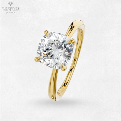 Cushion Cut 1.50 ct Moissanite diamond Engagement Ring, Cushion Cut Ring,Gold Bridal Ring, Diamond Promise Ring,Anniversary Ring (GOLD RING)