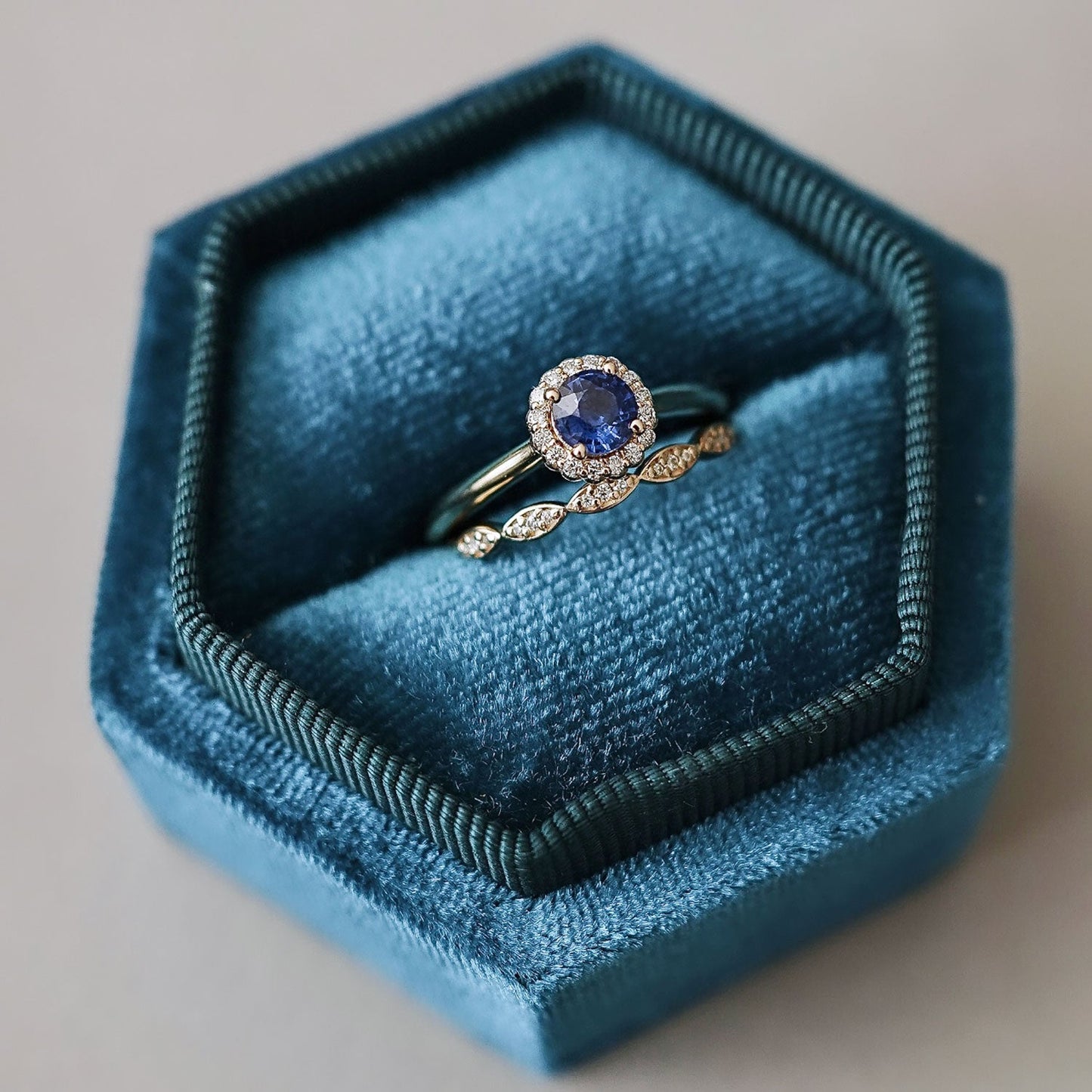 Anastasia’s Dream Twist Halo Engagement Ring, Round Brilliant