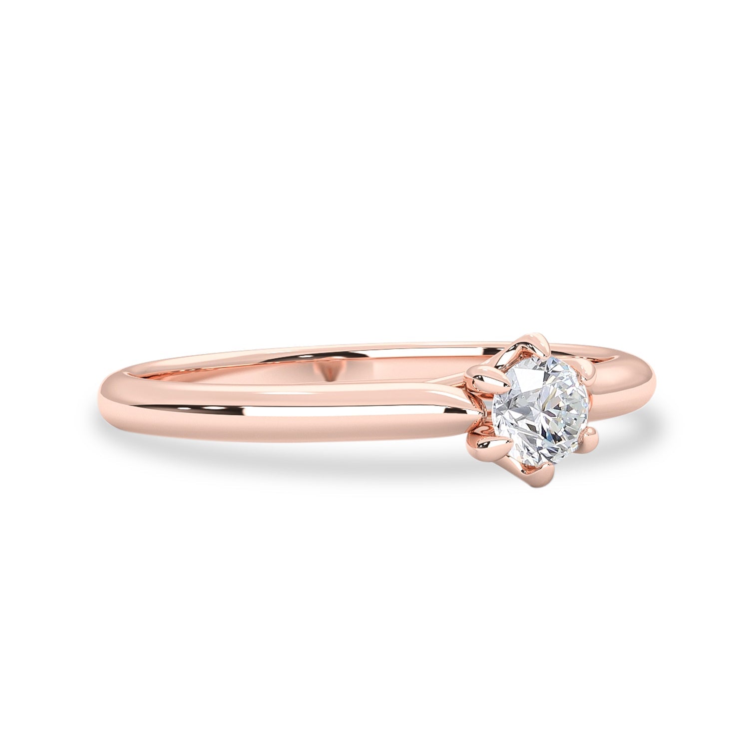 6-Claw Solitaire Ring, Natural Diamond