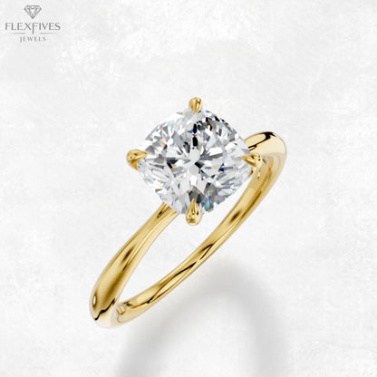 Cushion Cut 1.50 ct Moissanite diamond Engagement Ring, Cushion Cut Ring,Gold Bridal Ring, Diamond Promise Ring,Anniversary Ring (GOLD RING)