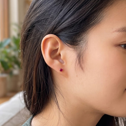 Ruby Royale Lab-Grown Ruby & Diamond Stud Earrings, 1.14 CTW