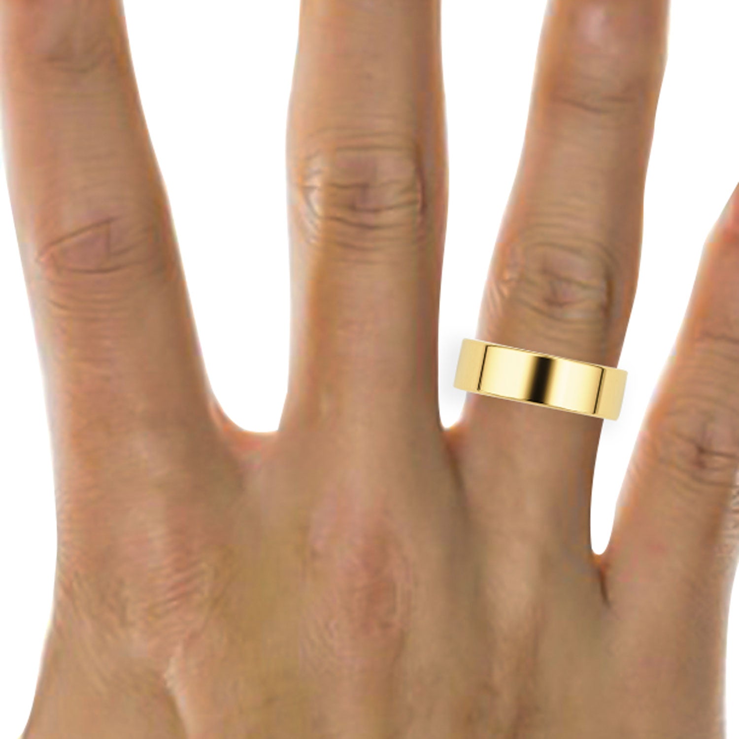 6mm Flat Forever Wedding Band, 22k Gold