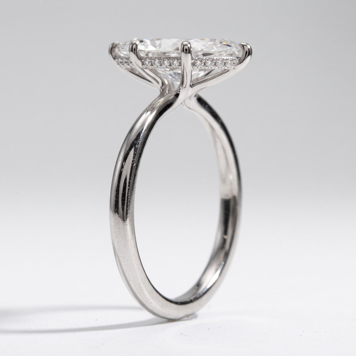 2 Ct - 3 Ct Marquise Ring with Hidden Halo | 14 KT Gold Solitaire Engagement Ring