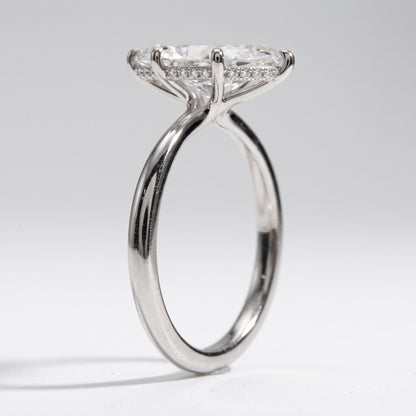 2 Ct - 3 Ct Marquise Ring with Hidden Halo | 14 KT Gold Solitaire Engagement Ring