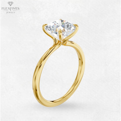 Cushion Cut 1.50 ct Moissanite diamond Engagement Ring, Cushion Cut Ring,Gold Bridal Ring, Diamond Promise Ring,Anniversary Ring (GOLD RING)