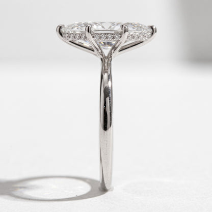 2 Ct - 3 Ct Marquise Ring with Hidden Halo | 14 KT Gold Solitaire Engagement Ring