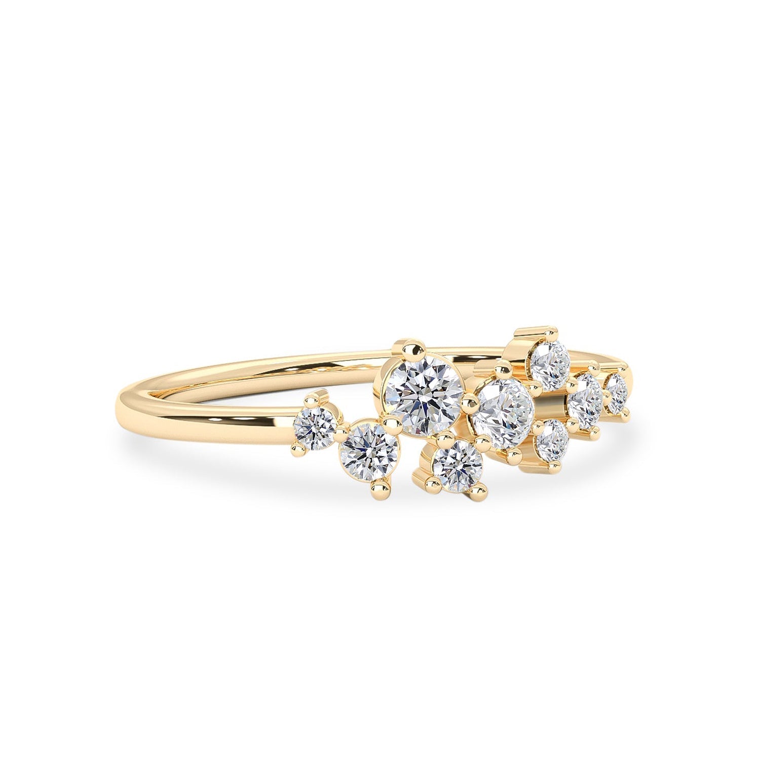 9-Stone Cluster Ring, Lab Grown Diamonds