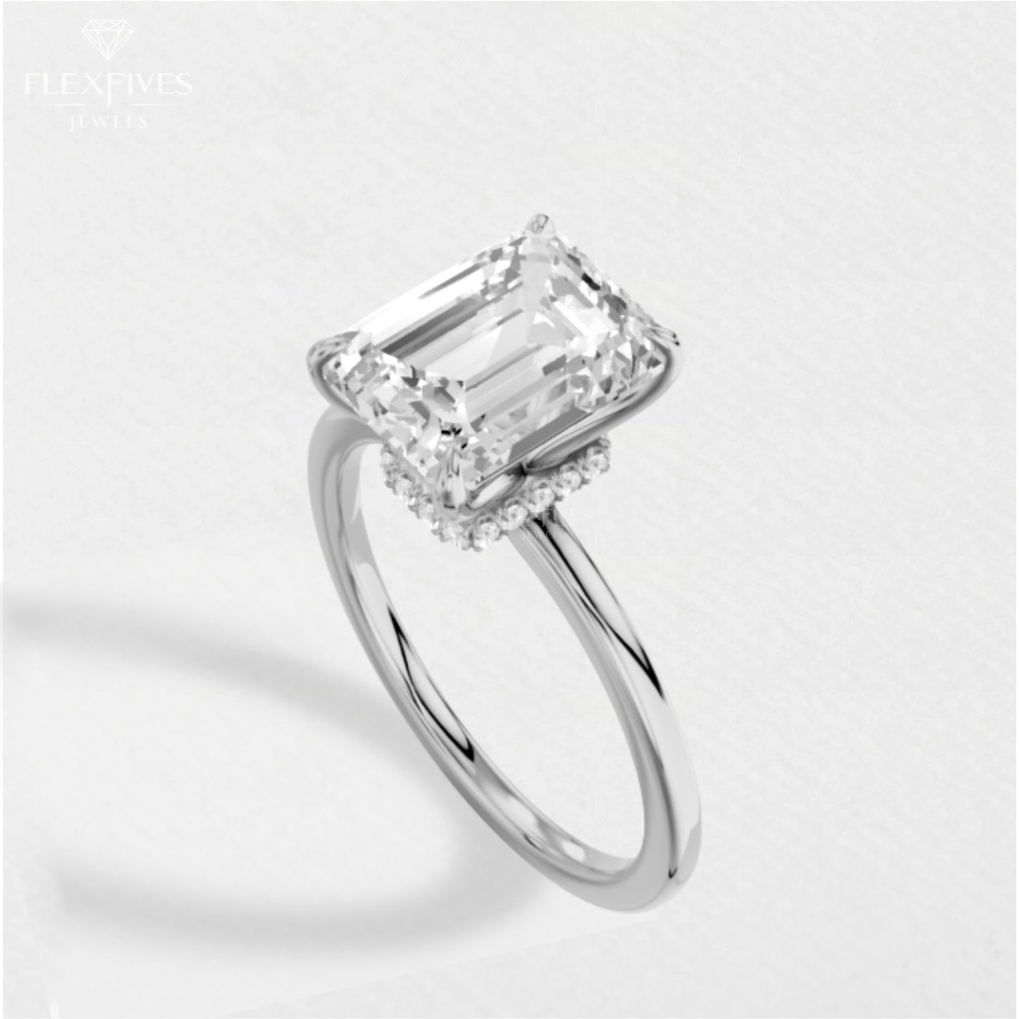 Yellow Gold Emerald CUT engagement Ring , Emerald Cut Diamond Ring , Timeless Engagement Ring , Classic Ring For Her , Moissanite Ring