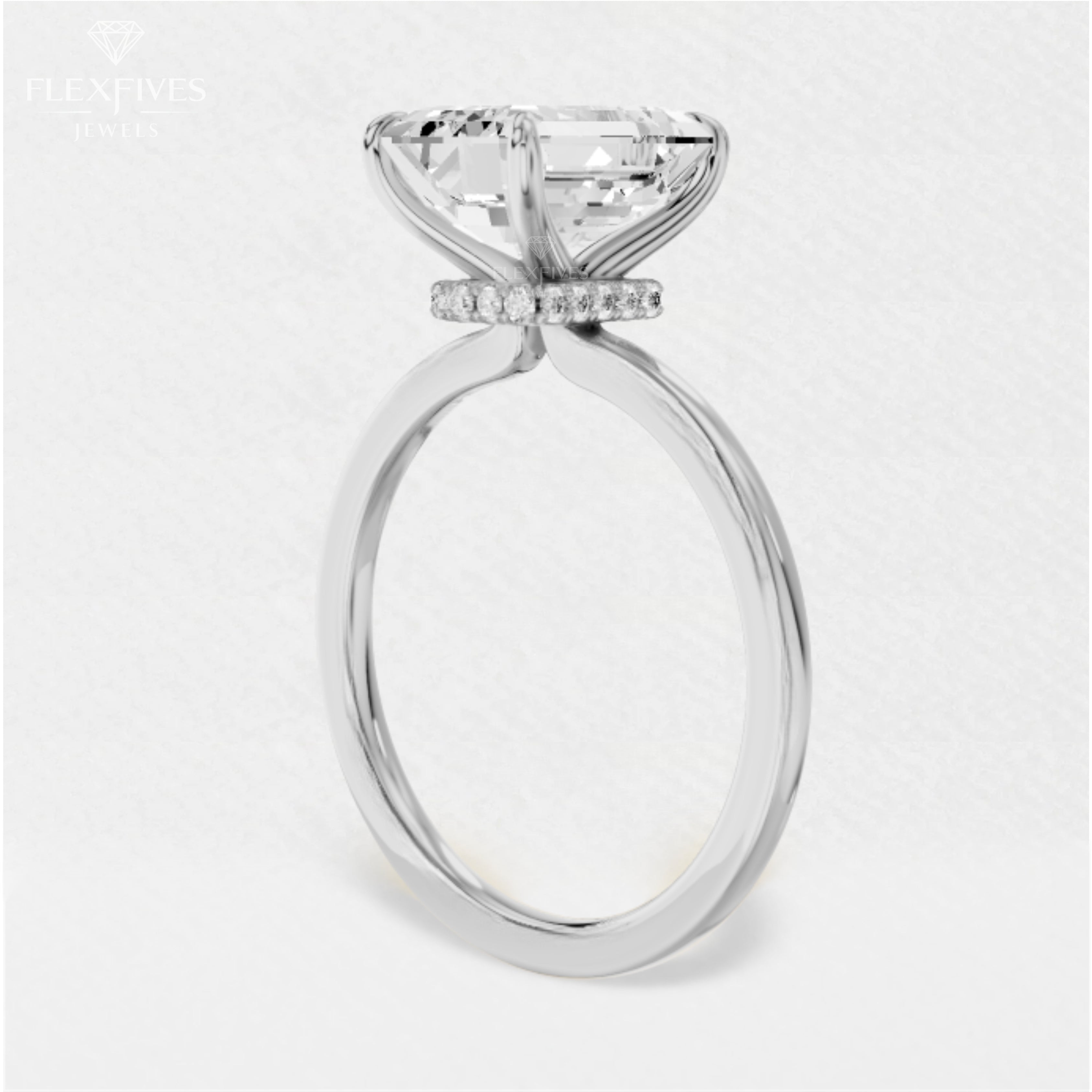 Yellow Gold Emerald CUT engagement Ring , Emerald Cut Diamond Ring , Timeless Engagement Ring , Classic Ring For Her , Moissanite Ring
