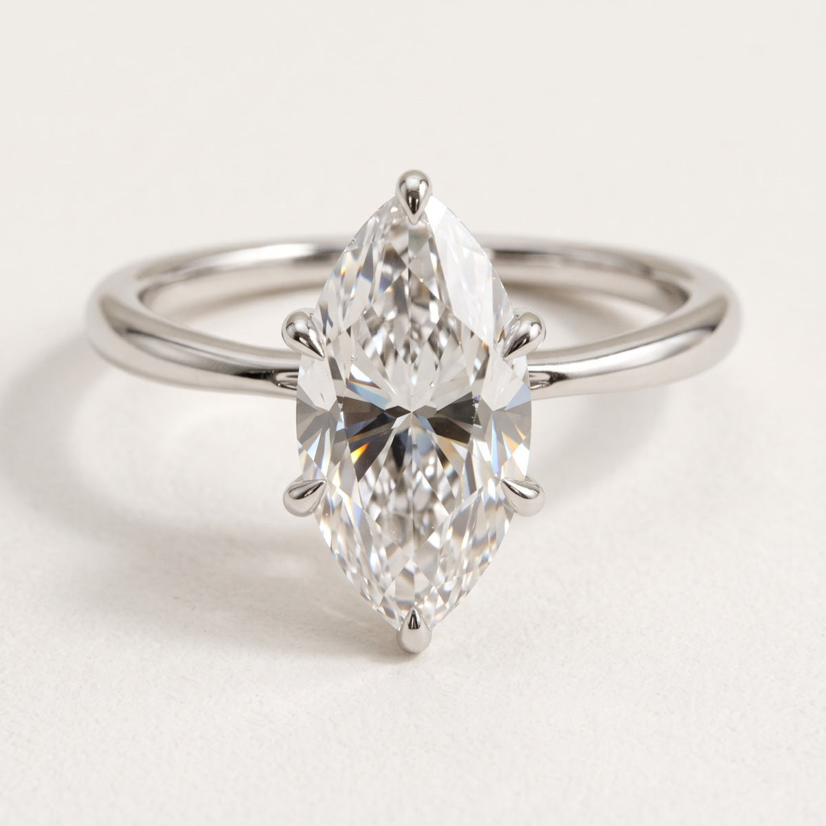 2 Ct - 3 Ct Marquise Ring with Hidden Halo | 14 KT Gold Solitaire Engagement Ring