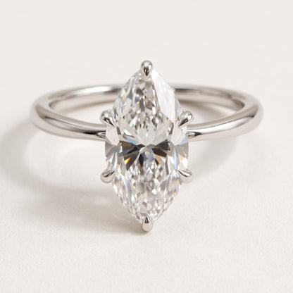 2 Ct - 3 Ct Marquise Ring with Hidden Halo | 14 KT Gold Solitaire Engagement Ring