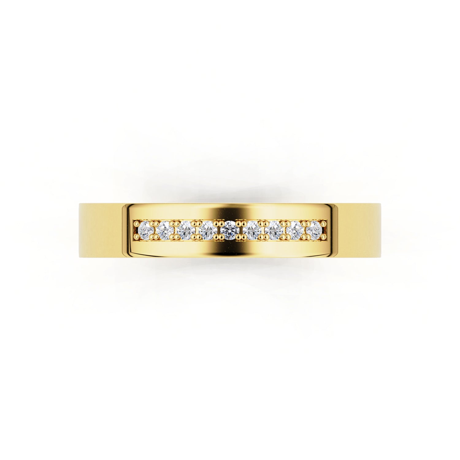 4mm Pavé Set Forever Wedding Band, 14k Gold