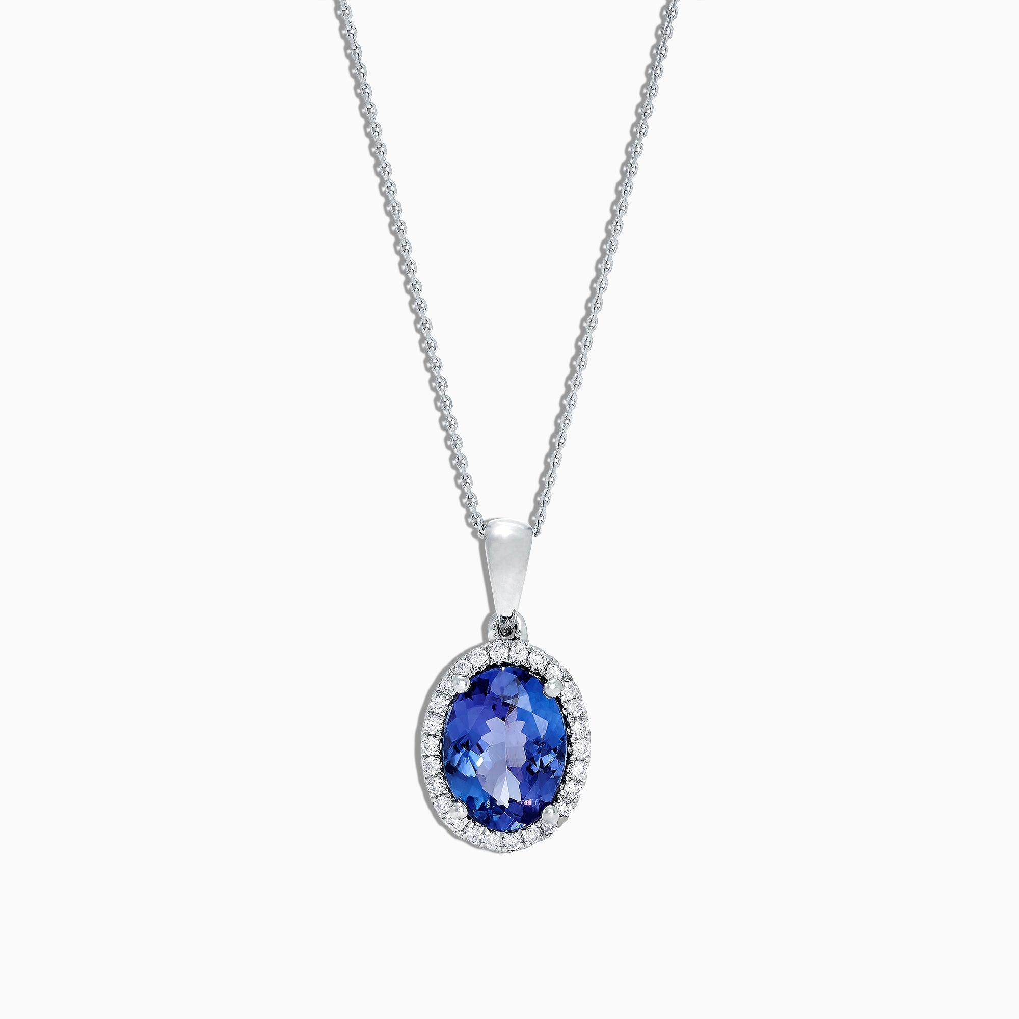 14K White Gold Tanzanite and Diamond Pendant, 1.86 TCW