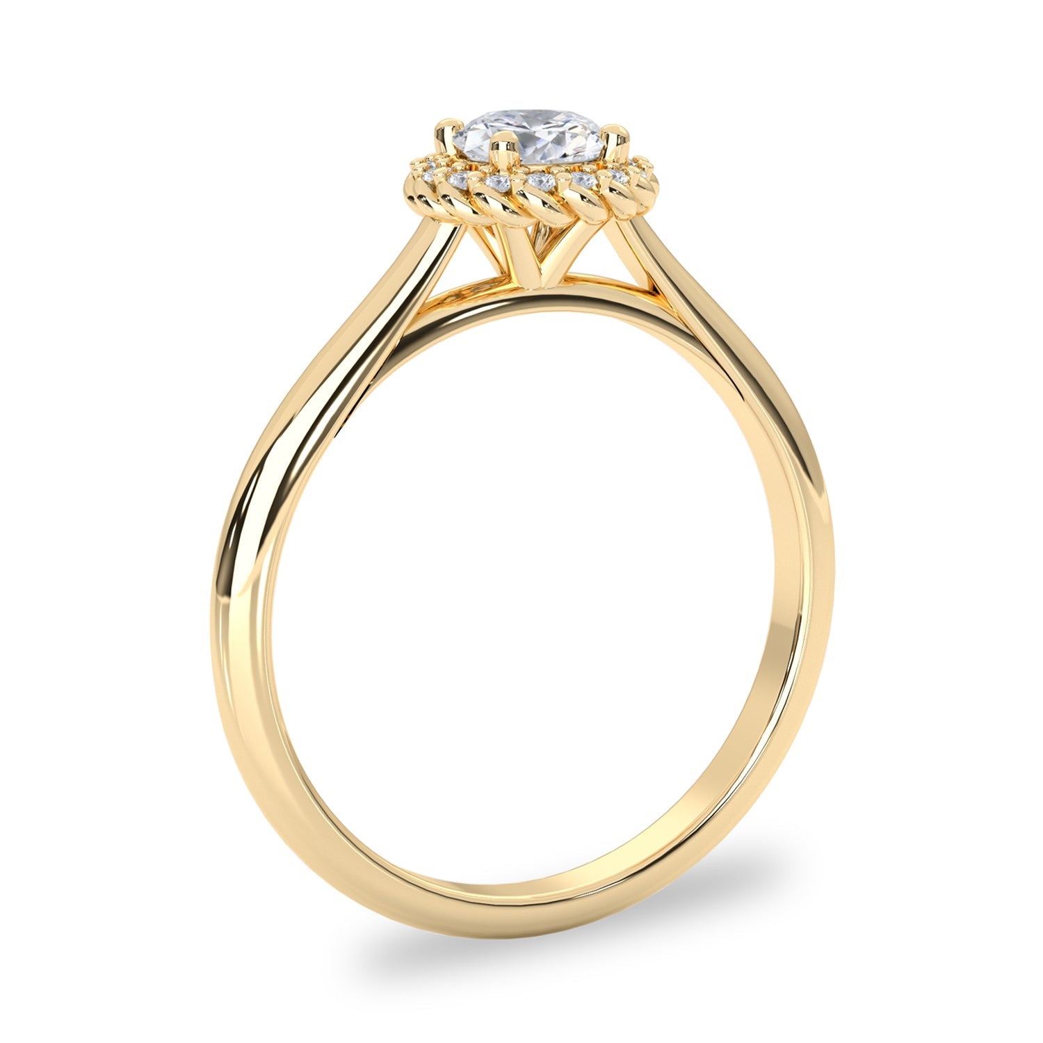 Anastasia’s Dream Twist Halo Engagement Ring, Round Brilliant With Halo