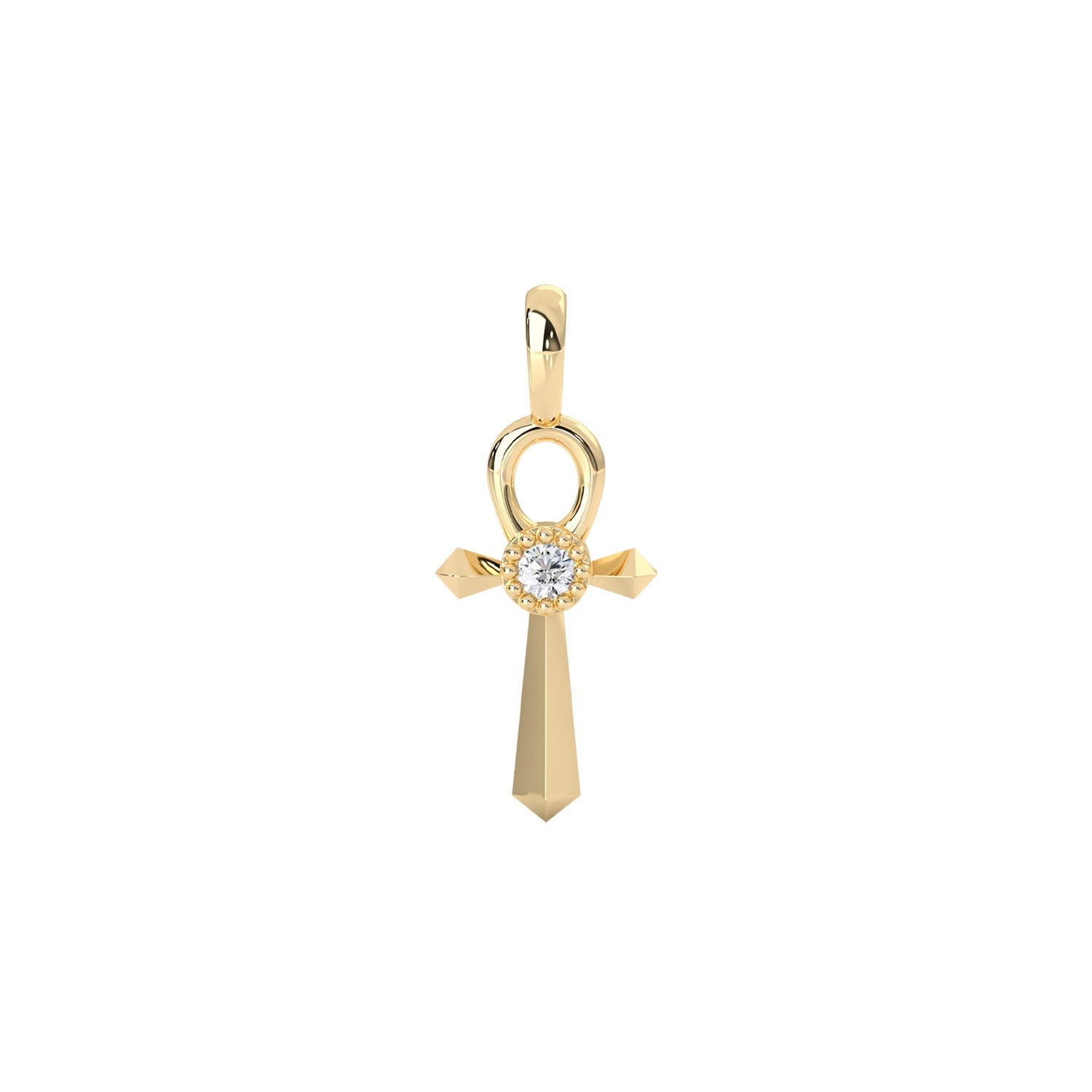 Ancient Ankh Diamond Charm, Natural Diamond