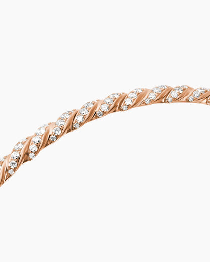 Luxury 18K Gold Diamond Twist Bangle Bracelet