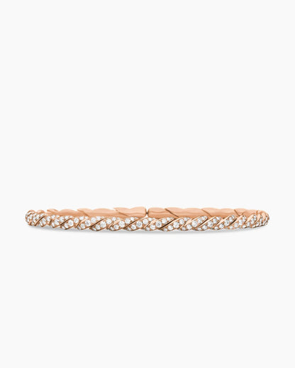 Luxury 18K Gold Diamond Twist Bangle Bracelet