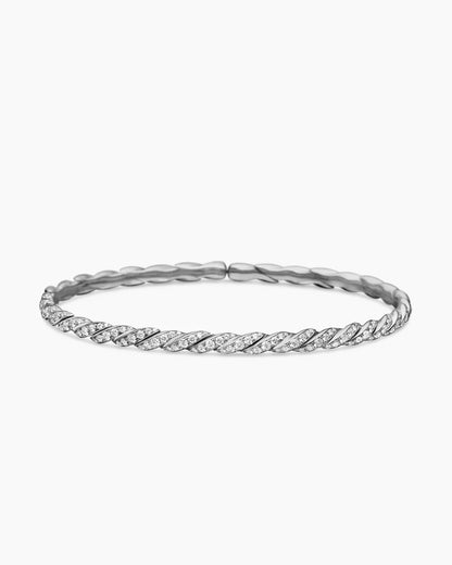 Luxury 18K Gold Diamond Twist Bangle Bracelet