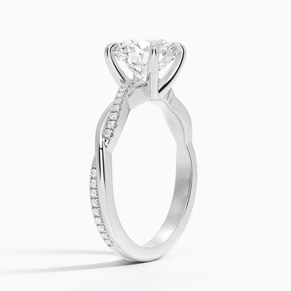 Delicate Twisted Diamond Ring in 18K White Gold
