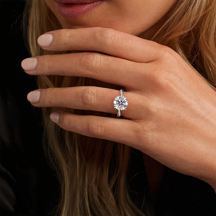 Delicate Twisted Diamond Ring in 18K White Gold