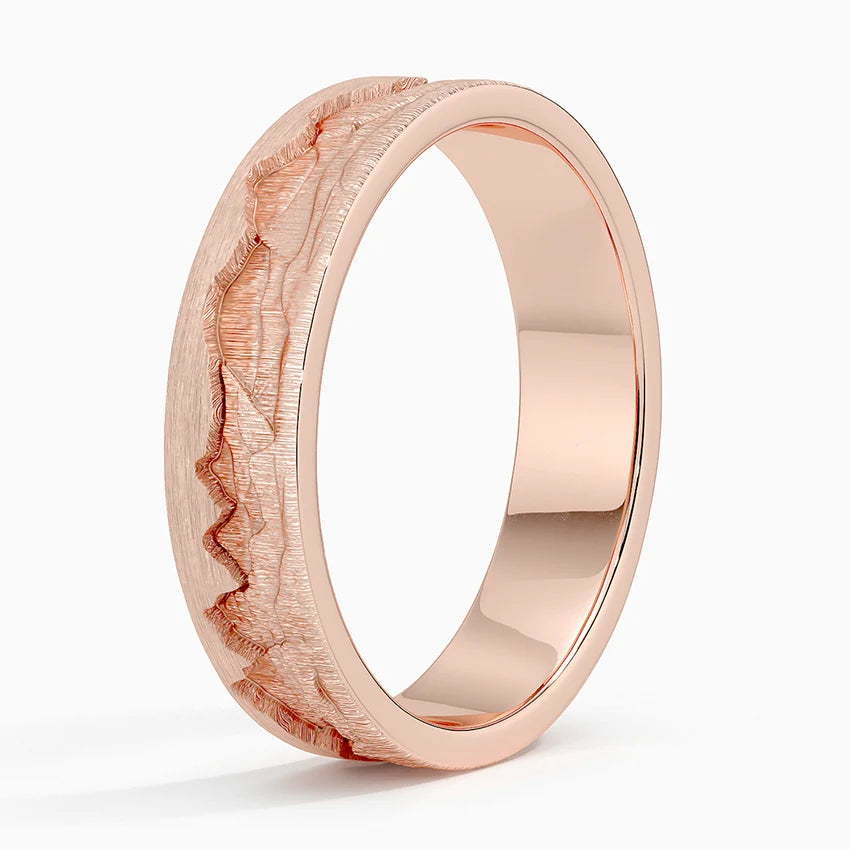 Everest 5mm Wedding Ring - Nature-Inspired Matte Band with Mount Everest Landscape