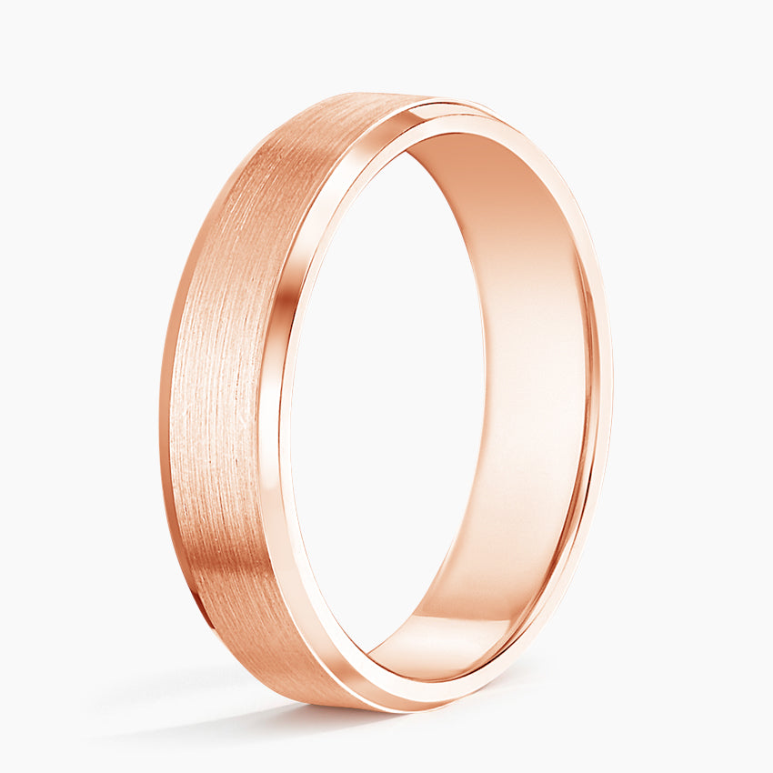 Matte Finish 5.5mm Wedding Band with Beveled Edges