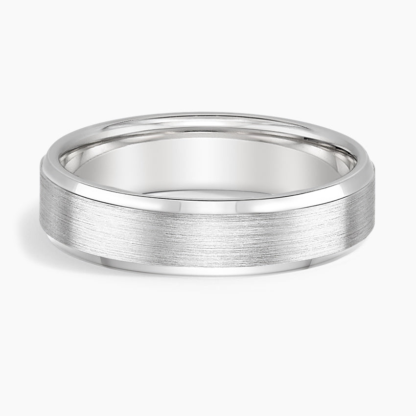 Matte Finish 5.5mm Wedding Band with Beveled Edges