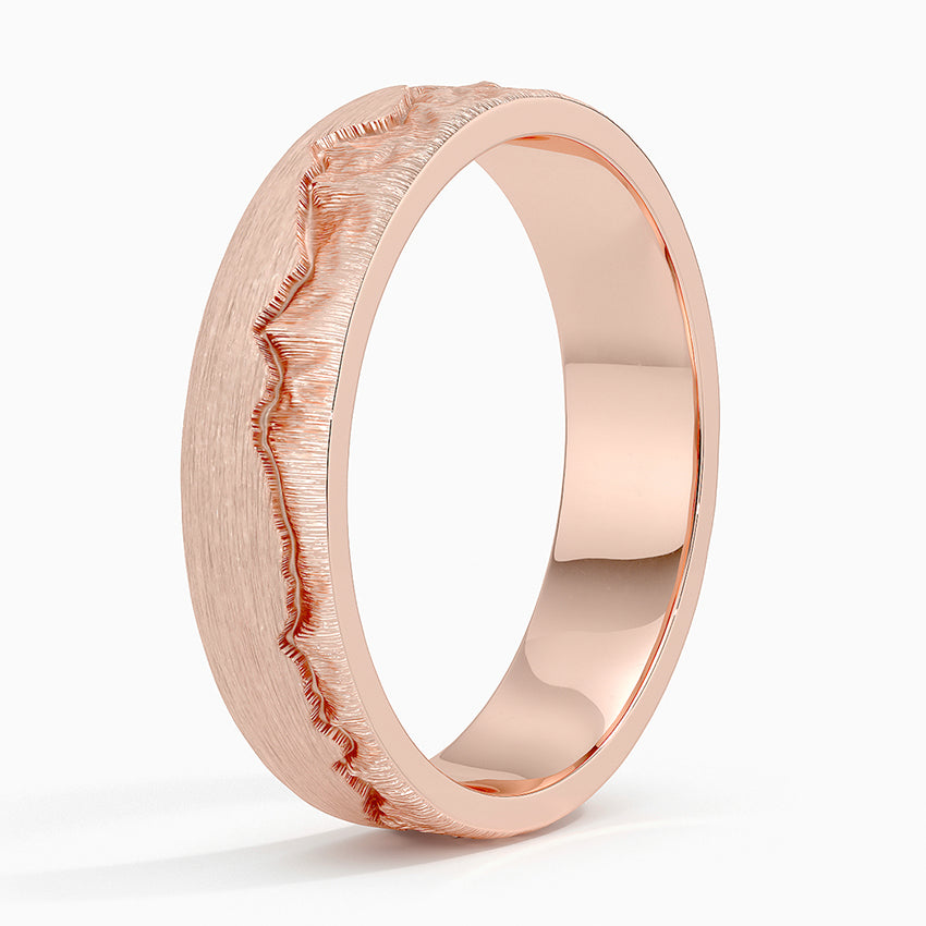 Everest 5mm Wedding Ring - Nature-Inspired Matte Band with Mount Everest Landscape