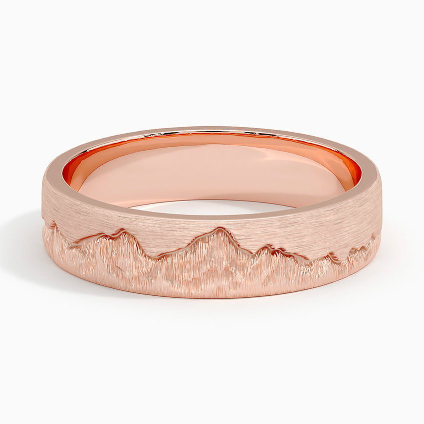 Everest 5mm Wedding Ring - Nature-Inspired Matte Band with Mount Everest Landscape